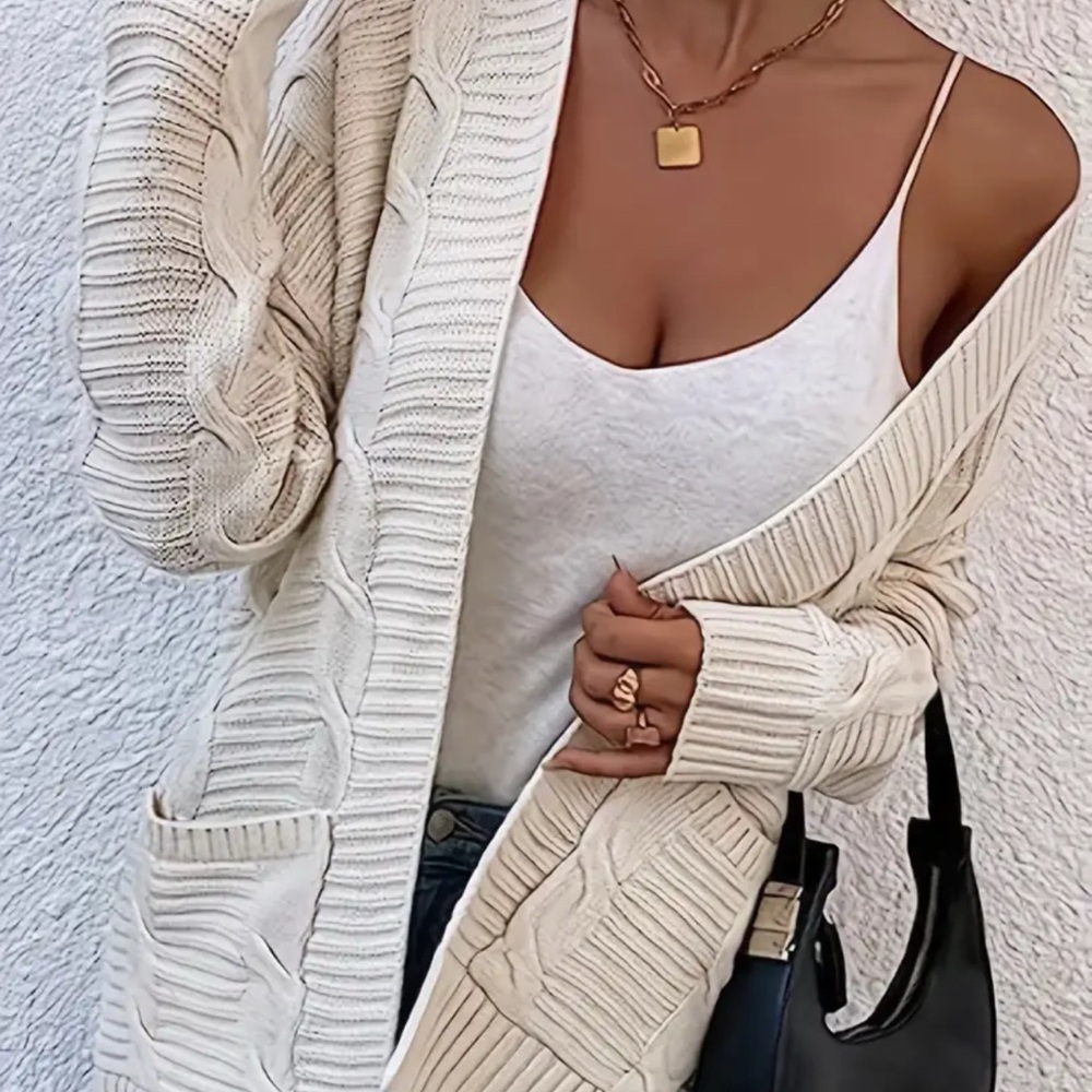 NWT Cozy Cream Cable Knit Cardigan